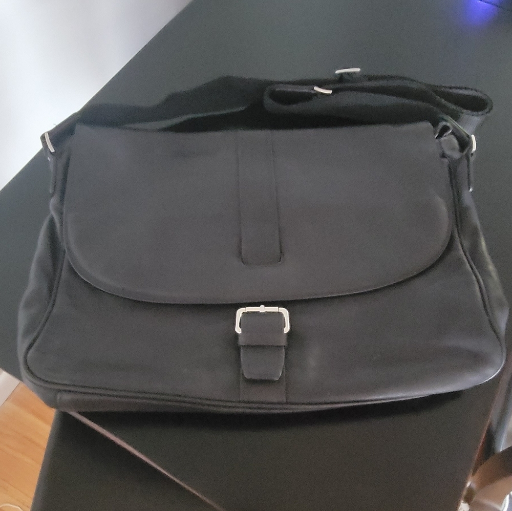 Cole Haan Black Leather Messager Bag
